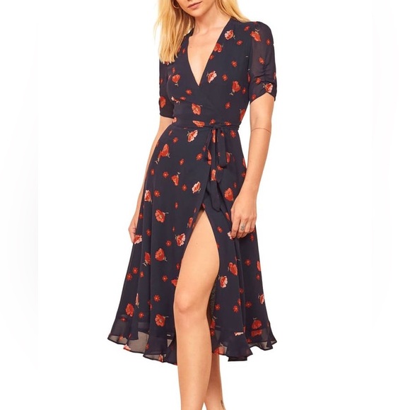 Reformation Napa Wrap Midi Dress - Picture 2 of 10